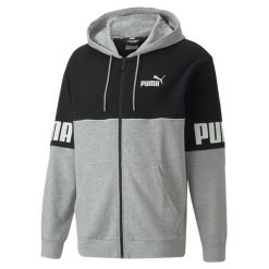 Bluza z kapturem z pełnym zamkiem błyskawicznym Puma Power Colorblock TR. Czarne bluzy z kapturem męskie Puma, s, bez wzorów, z kapturem. Za 139.00 zł.