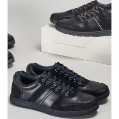 Szare Skórzane Półbuty Secured. Buty sportowe na co dzień męskie marki Born2be. Za 159.99 zł.