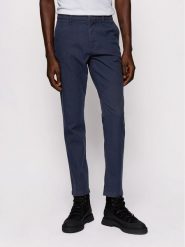 Boss Spodnie materiałowe Schino-Modern 2 50436144 Granatowy Slim Fit. Niebieskie eleganckie spodnie męskie Boss, bez wzorów, z bawełny. Za 629.99 zł.