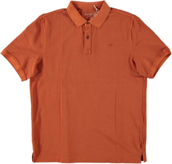 Męski T-Shirt Mustang Style Pablo PC Polo Burnt Ochre 1016297 7105. Brązowe koszulki polo męskie Mustang, m, bez wzorów, bez kołnierzyka, bez ramiączek. Za 69.99 zł.