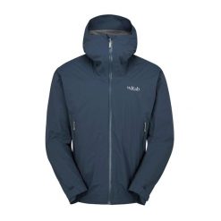 Kurtka przeciwdeszczowa męska Rab Downpour Light Jacket z kapturem. Szare kurtki męskie RAB, m, bez wzorów, sportowe, bez ramiączek, z kapturem. Za 539.99 zł.
