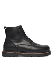 Birkenstock Trapery Highwood Lace Mid 1030756 Czarny. Czarne buty zimowe męskie Birkenstock, bez wzorów, ze skóry, bez obcasa, bez zapięcia. Za 899.99 zł.