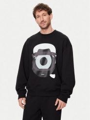 KARL LAGERFELD Bluza 705098 542930 Czarny Regular Fit. Czarne bluzy nierozpinane męskie KARL LAGERFELD, m, bez wzorów, z bawełny, bez ramiączek, bez kaptura. Za 399.99 zł.