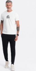 Ombre Męskie spodnie dresowe typu jogger - czarne V5 OM-PABS-0173 S. Czarne długie spodnie sportowe męskie Ombre, bez wzorów, z dresówki. Za 89.99 zł.