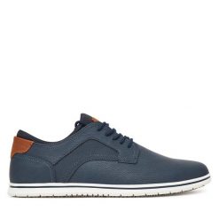 Półbuty Aldo. Niebieskie codzienne półbuty męskie Aldo, bez wzorów, bez obcasa, bez zapięcia. Za 229.99 zł.