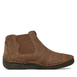Sztyblety Josef Seibel. Brązowe sztyblety męskie Josef Seibel, bez obcasa, bez zapięcia. Za 319.99 zł.