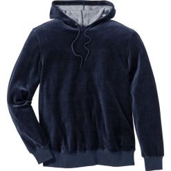 Bluza welurowa Regular Fit bonprix ciemnoniebieski. Bluzy z kapturem męskie marki bonprix. Za 79.99 zł.