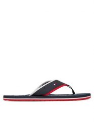 Tommy Hilfiger Japonki Tumble Beach Sandal FM0FM05710 Granatowy. Niebieskie klapki i japonki męskie Tommy Hilfiger, bez wzorów, ze skóry. Za 169.99 zł.