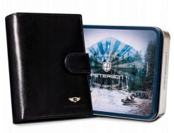 Portfel skórzany Peterson [DH] PTN 317Z-P czarny. Czarne portfele męskie Peterson, bez wzorów, ze skóry. Za 104.00 zł.