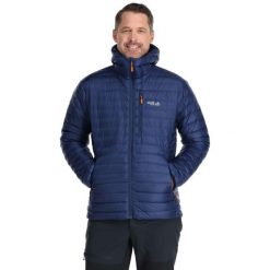 Kurtka puchowa męska Rab Microlight Alpine Jacket z kapturem. Brązowe kurtki męskie RAB, m, bez wzorów, z puchu, sportowe, bez ramiączek, z kapturem. Za 696.49 zł.