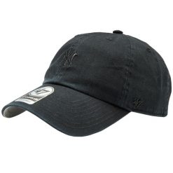Czapka z daszkiem męska 47 Brand MLB New York Yankees Base Cap. Czarne czapki męskie 47 Brand, bez wzorów, z bawełny, sportowe. Za 169.50 zł.
