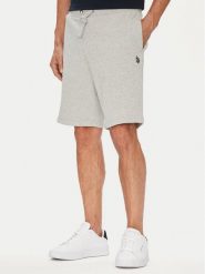 U.S. Polo Assn. Szorty sportowe MUP3354 Szary Regular Fit. Szare szorty sportowe męskie U.S. Polo Assn., bez wzorów, z bawełny, sportowe. Za 169.99 zł.