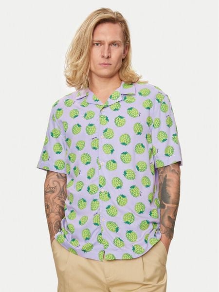 United Colors Of Benetton Koszula 5XRBUQ047 Fioletowy Regular Fit. Fioletowe koszule męskie United Colors Of Benetton, m, bez wzorów, z wiskozy, bez kołnierzyka, bez ramiączek. Za 119.99 zł.