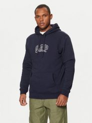 Gap Bluza 609502-02 Granatowy Regular Fit. Niebieskie bluzy nierozpinane męskie GAP, m, bez wzorów, z bawełny, bez ramiączek, bez kaptura. Za 139.99 zł.
