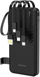 Powerbank Dudao K13 10000mAh z wbudowanym kablem - czarny. Czarne powerbanki Dudao. Za 49.84 zł.