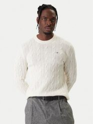 Gant Sweter 8050213 Écru Regular Fit. Kardigany męskie Gant, bez wzorów, z wełny, bez kołnierzyka, bez ramiączek. Za 599.99 zł.