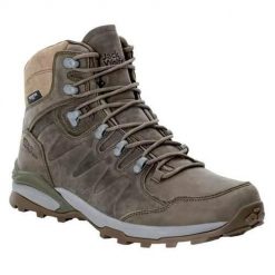 Buty trekkingowe męskie Jack Wolfskin Refugio Prime Texapore Mid. Brązowe buty trekkingowe męskie Jack Wolfskin, bez wzorów, z materiału, za kostkę, bez zapięcia, trekkingowe. Za 629.99 zł.