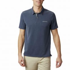 Koszulka polo męska Columbia Nelson Point Polo. Niebieskie koszulki polo męskie Columbia, m, bez wzorów, bez kołnierzyka, bez ramiączek. Za 184.99 zł.