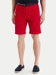 Tommy Hilfiger Szorty materiałowe Denton MW0MW42349 Czerwony Slim Fit. Czerwone szorty męskie Tommy Hilfiger, bez wzorów, z bawełny. Za 369.99 zł.