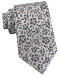 Krawat Męski - Angelo di Monti - Drobne Kwiatki na Beżowym Tle. Niebieskie krawaty i muchy męskie Angelo di Monti, bez wzorów, z tkaniny, eleganckie. Za 45.00 zł.