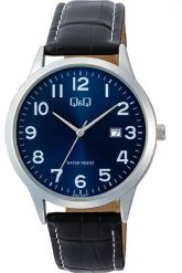 Zegarek Q&Q A44A-005P męski klasyczny niebieska tarcza cyfry datownik . Niebieskie zegarki męskie Q&Q. Za 134.00 zł.