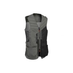 Kamizelka BALL TRAP 500 szaro-czarna (edycja limitowana). Czarne kamizelki męskie SOLOGNAC, l, z bawełny, bez kaptura. Za 129.99 zł.