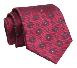 Krawat - ALTIES - Czerwony w Oryginalne Grochy. Czerwone krawaty i muchy męskie Alties, bez wzorów, z tkaniny, eleganckie. Za 49.00 zł.
