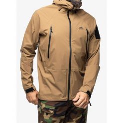 Kurtka przeciwdeszczowa męska Helikon-Tex Squall Hardshell. Brązowe kurtki outdoor męskie Helikon-Tex, m, bez wzorów, z hardshellu, bez kaptura, trekkingowe. Za 996.99 zł.