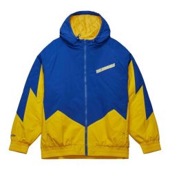 Kurtka wodoodporna Golden State Warriors Retro. Niebieskie kurtki męskie Mitchell & Ness, m, bez wzorów, retro, bez ramiączek, bez kaptura. Za 796.00 zł.