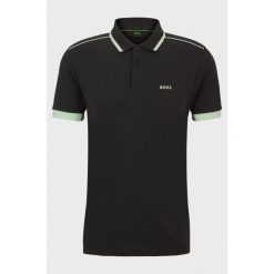 Koszulka Polo męska BOSS Paddy 1 Charcoal regular fit czarna (50512995-016). Szare koszulki polo męskie Boss, m, bez wzorów, sportowe, bez kołnierzyka, bez ramiączek. Za 279.00 zł.