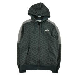 Second life - Męska bluza z kapturem na zamek - Jak nowy. Czarne bluzy z kapturem męskie Puma, m, bez wzorów, z kapturem. Za 105.71 zł.