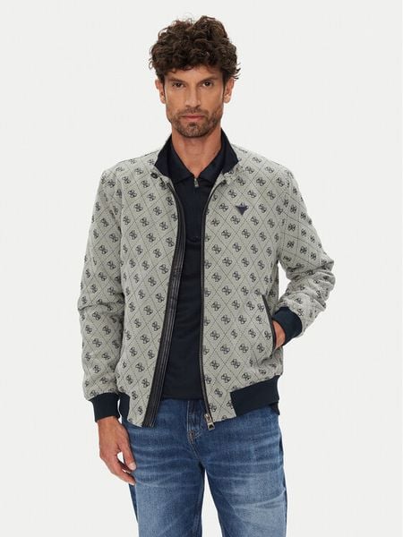 Guess Kurtka bomber M5YL04 WGUE0 Granatowy Regular Fit. Niebieskie kurtki męskie Guess, m, z aplikacjami, z syntetyku, bez ramiączek, bez kaptura. Za 479.99 zł.