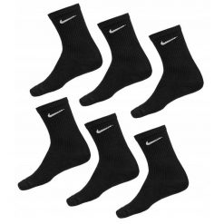 Skarpety Nike Everyday Cushioned 6 par czarne. Czarne buty treningowe męskie Nike, bez wzorów, bez zapięcia, na fitness i siłownię, dri-fit (nike). Za 108.99 zł.