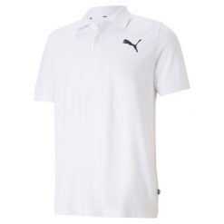Koszulka Polo Sportowa Męska Puma Ess Pique. Białe koszulki polo męskie Puma, m, bez wzorów, sportowe, bez kołnierzyka, bez ramiączek. Za 99.00 zł.