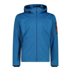 Kurtka męska turystyczna CMP 39A5027. Niebieskie kurtki softshell męskie CMP, l, bez wzorów, z softshellu, z kapturem, trekkingowe. Za 329.99 zł.
