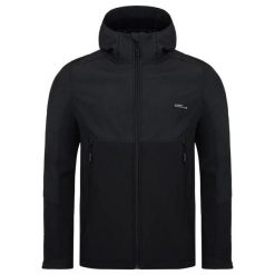 Męska kurtka softshell Loap Lupp czarna. Czarne kurtki softshell męskie LOOP, m, bez wzorów, z softshellu, bez kaptura, trekkingowe. Za 348.99 zł.