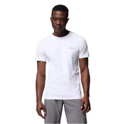 T-shirt sportowy z krótkim rękawem męski Rapid Ridge Back Graphic Tee II. Białe t-shirty sportowe męskie Columbia, m, bez wzorów, z bawełny, sportowe, bez ramiączek. Za 99.99 zł.