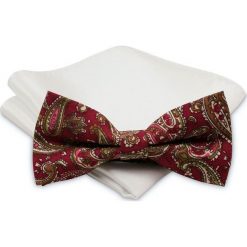 Modna Mucha Męska - Alties - Wzór Orientalny. Czerwone krawaty i muchy męskie Alties, bez wzorów, eleganckie. Za 40.00 zł.