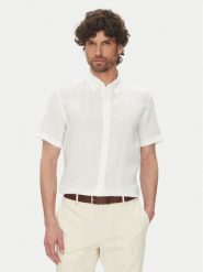 BOSS Koszula H-Roan 50539352 Biały Slim Fit. Białe koszule męskie Boss, m, bez wzorów, ze lnu, bez kołnierzyka, bez ramiączek. Za 289.99 zł.