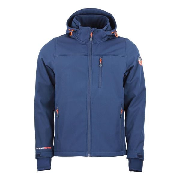 Kurtka softshell z kapturem Peak Mountain Claude. Niebieskie kurtki męskie Peak Mountain, bez wzorów, z softshellu, sportowe, bez ramiączek, z kapturem. W wyprzedaży za 311.00 zł.