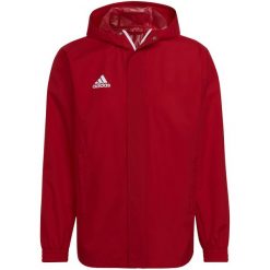 Kurtka piłkarska męska Adidas Entrada 22 All-Weather. Białe kurtki męskie ADIDAS, l, bez wzorów, sportowe, bez ramiączek, bez kaptura. Za 176.68 zł.