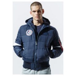 Alpha Industries Kurtka Zimowa Hooded Puffer Fd Nasa , granatowy, rozmiar M. Niebieskie kurtki męskie Alpha Industries, na zimę, m, bez wzorów, bez ramiączek, bez kaptura. Za 949.99 zł.