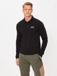 EA7 Emporio Armani Polo 8NPF15 PJVQZ 1200 Czarny Regular Fit. Czarne koszulki polo męskie EA7 Emporio Armani, m, bez wzorów, z bawełny, bez kołnierzyka, bez ramiączek. Za 369.99 zł.