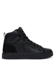 Calvin Klein Sneakersy Classic Cup Mid Laceup Zip Lth YM0YM01428 Czarny. Czarne buty sportowe na co dzień męskie Calvin Klein, m, bez wzorów, ze skóry, bez ramiączek, bez kaptura. Za 449.99 zł.