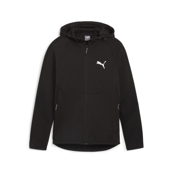 Męska rozpinana bluza EVOSTRIPE z kapturem PUMA Black. Czarne bluzy rozpinane męskie Puma, m, bez wzorów, bez ramiączek, z kapturem. Za 201.99 zł.