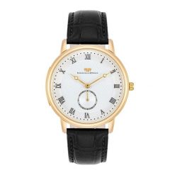 Rhodenwald & Söhne Zegarek kwarcowy Moonlight żółte złoto Skóra naturalna Czarny Zegarki męskie 1 ct Męskie. Czarne, analogowe zegarki męskie Rhodenwald & Söhne, z koronki, z mosiądzu. Za 539.99 zł.