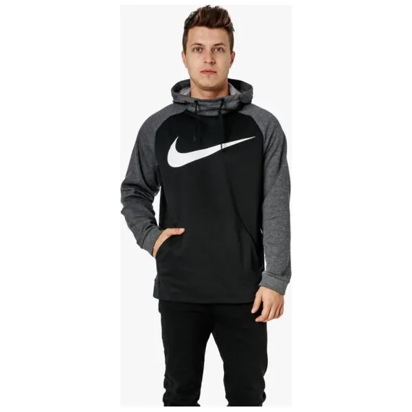 Nike Bluza Thrma Hd Swoosh Ess , czarny, rozmiar XL. Czarne bluzy nierozpinane męskie Nike, m, bez wzorów, z materiału, z kapturem. W wyprzedaży za 199.99 zł.