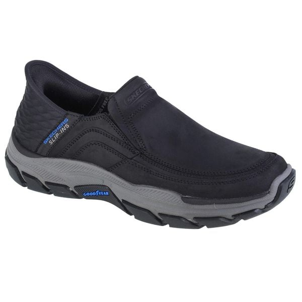 Buty sportowe Sneakersy męskie, Slip-Ins Respected - Elgin. Czarne buty sportowe na co dzień męskie Skechers, m, bez wzorów, casualowe, bez ramiączek, bez kaptura, trekkingowe. Za 399.99 zł.
