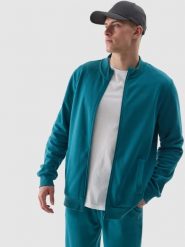 4F Bluza dresowa rozpinana bez kaptura męska - turkusowa M. Niebieskie bluzy rozpinane męskie 4f, m, bez wzorów, z bawełny, sportowe, bez ramiączek, bez kaptura. W wyprzedaży za 99.99 zł.