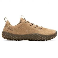 Buty trekkingowe męskie Merrell Wrapt. Brązowe buty trekkingowe męskie Merrell, bez wzorów, z materiału, bez zapięcia, trekkingowe. Za 624.00 zł.